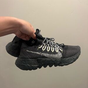 Nike Black and Green Sneakers with Chunky Silhouette